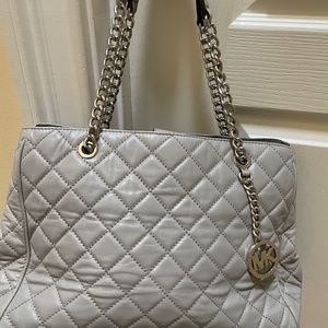Michael Koss grey silver chain bag